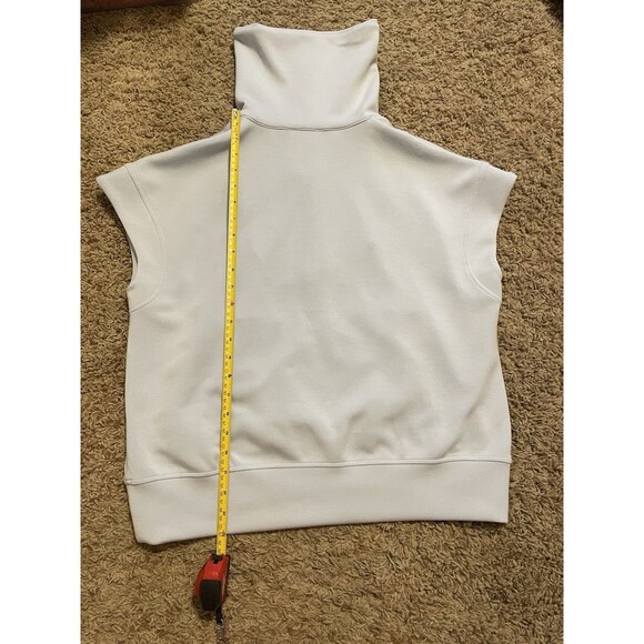 Buttery Soft High Neck Cap Sleeve Half Zip Double Soft Sweatshirt, Blue, Size S - Picture 6 of 6